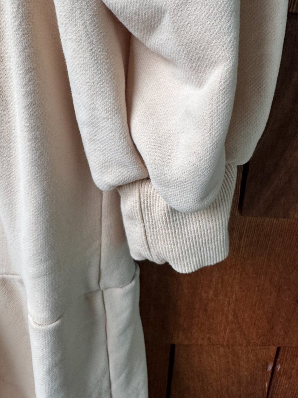 NAP Loungewear Cream Long Sleeve Cotton Tiered Sweatshirt Dress in Women's Large - Picture 5 of 14